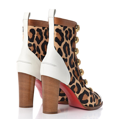 Christian Louboutin Calf Hair Leopard Print Who Dances 85 Ankle Boots 39 Gold Fauve 4 of 11