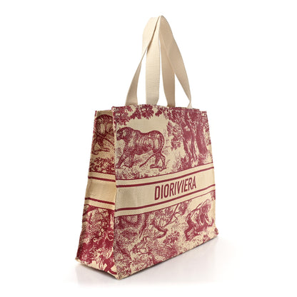 Christian Dior Straw Dioriviera Tote Red 3 of 11