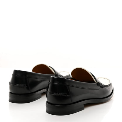 Gucci Calfskin Mens Interlocking G Millennial Ribot Loafers 11 Black Off White 4 of 10