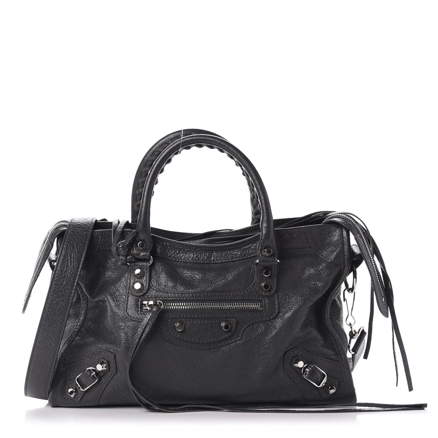 Agneau Classic Silver Hardware S City Black Gris Fossile