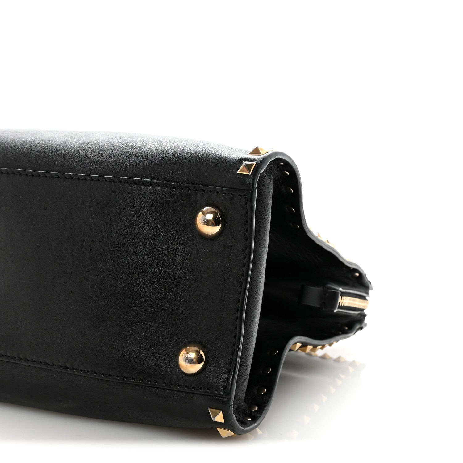Valentino Garavani Vitello Rockstud Dome Shopper Black 9 of 9