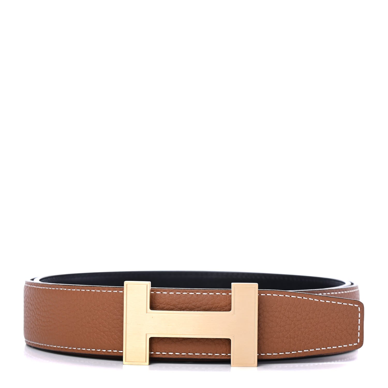 Hermes Box Togo 32mm Quizz H Belt 95 Black Gold 1 of 6