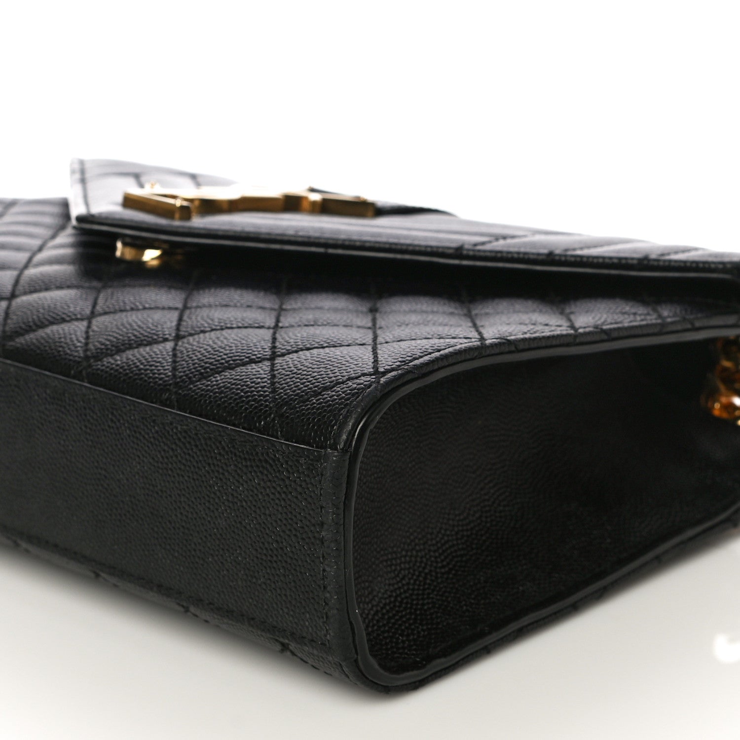 Saint Laurent Grain De Poudre Textured Mixed Matelasse Triquilt Medium Monogram Satchel Black 10 of 16