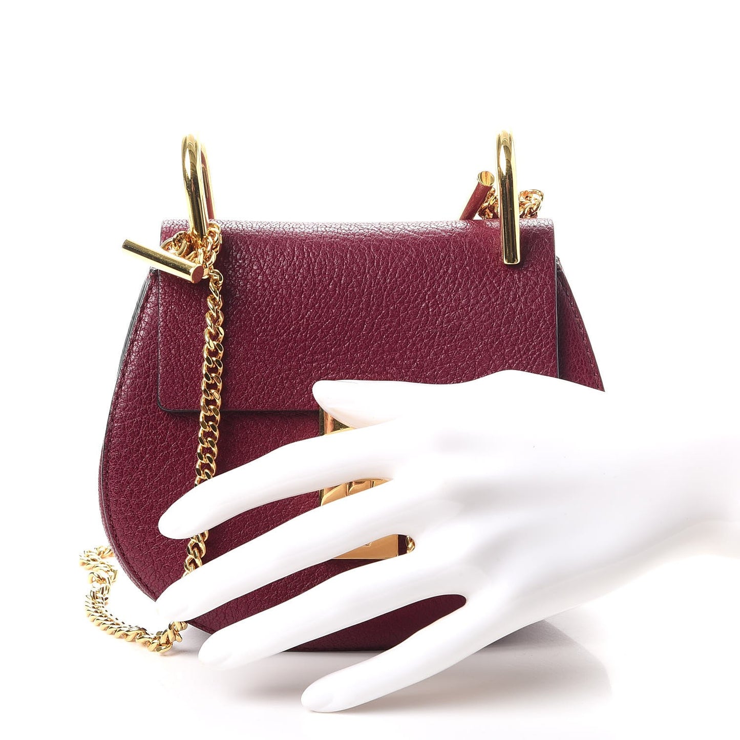 Grained Lambskin Nano Drew Shoulder Bag Wine Purple