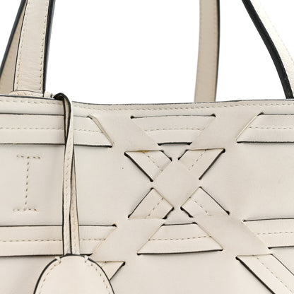 Christian Dior Calfskin Woven Giant Cannage Connect Tote White 14 of 16