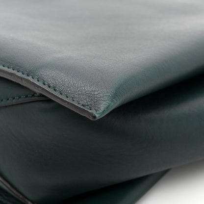 Celine Smooth Calfskin Tri-Fold Clutch on Chain Bottle Green 15 of 18