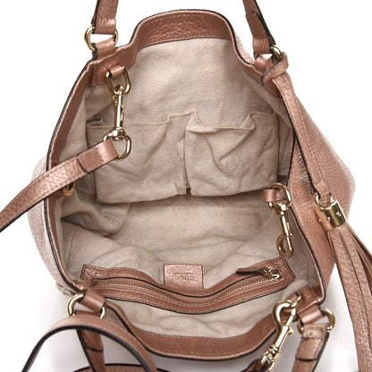Gucci Metallic Pebbled Calfskin Small Soho Shoulder Bag Pink 7 of 11