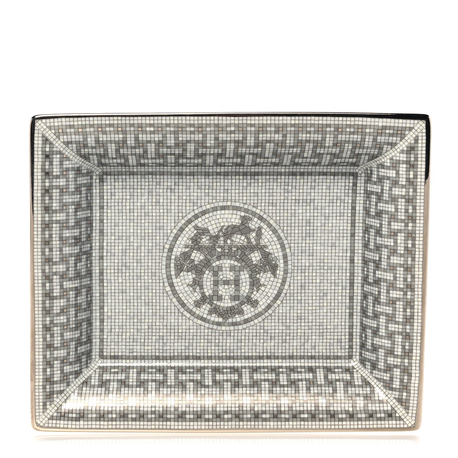 Hermes Porcelain Mosaique Au 24 Platine Change Tray 1 of 7