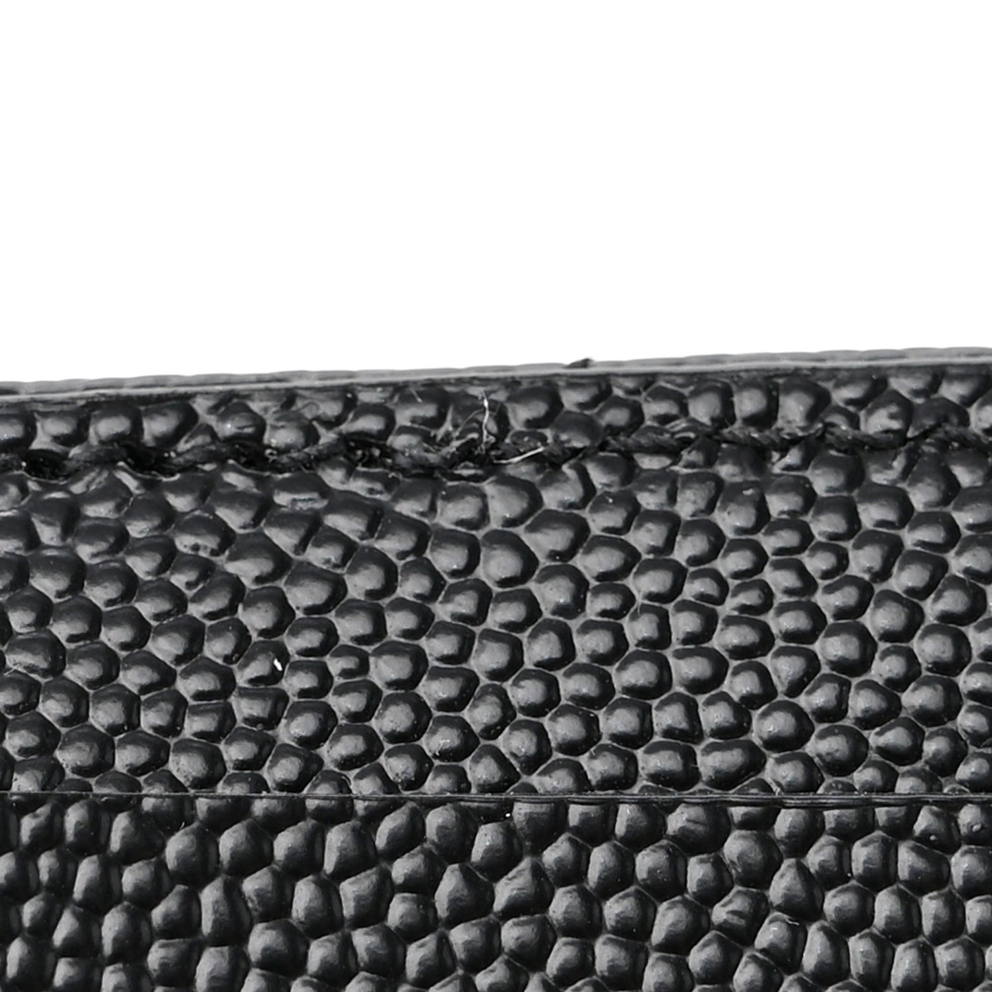 SAINT LAURENT Grain De Poudre Matelasse Chevron Monogram Compact Wallet Black