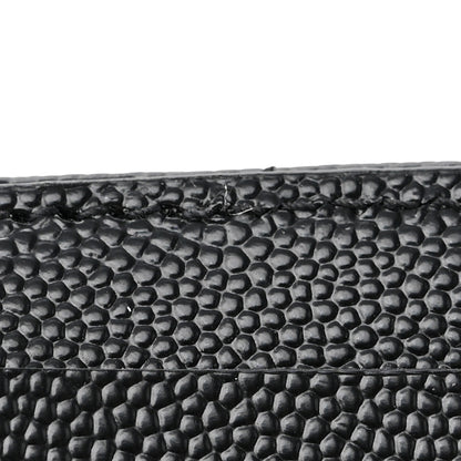 Saint Laurent SAINT LAURENT Grain De Poudre Matelasse Chevron Monogram Compact Wallet Black 13 of 14