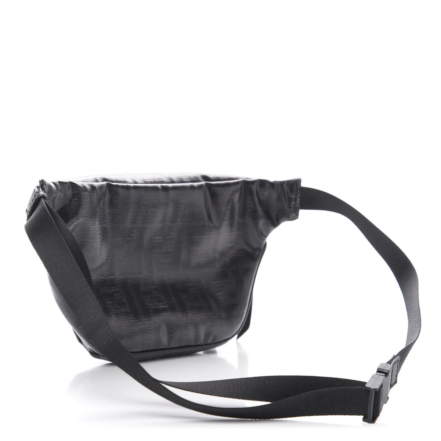 Glazed Fabric Vitello Century FF 1974 Stamp Patch Pocket Belt Bag Black