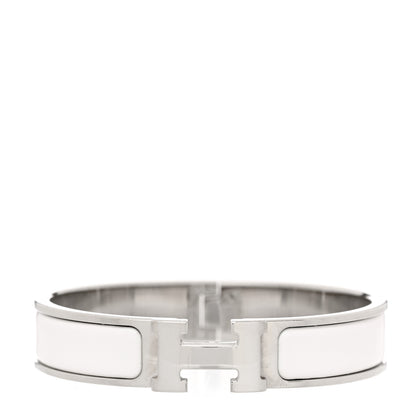 Hermes Enamel Narrow Clic Clac H Bracelet PM White 1 of 4