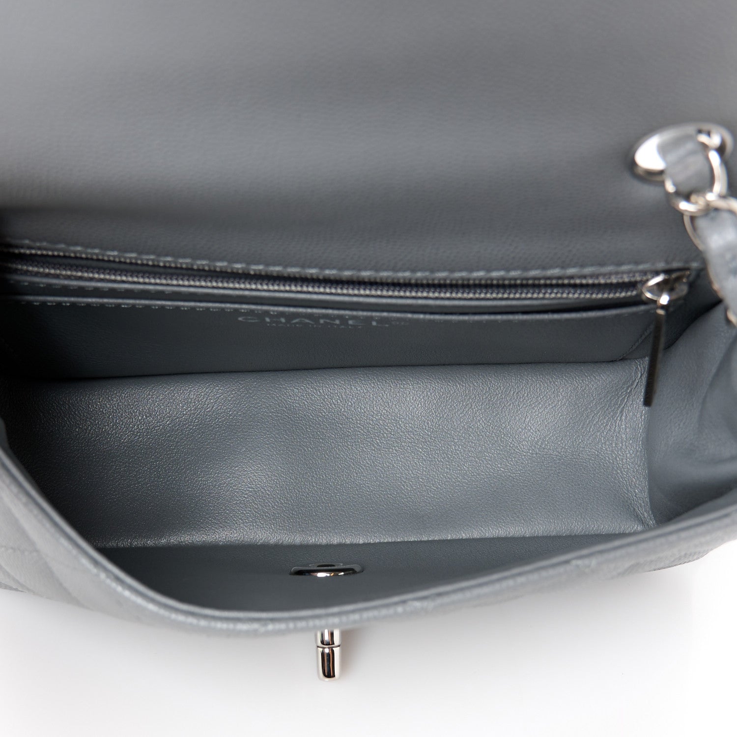 Chanel Caviar Quilted Mini Rectangular Flap Grey 5 of 11