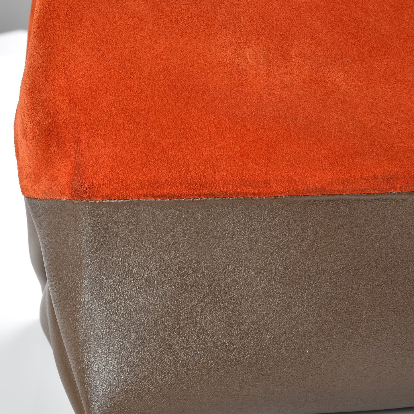 Calfskin Suede All Soft Shoulder Bag Bright Orange Cement Olive