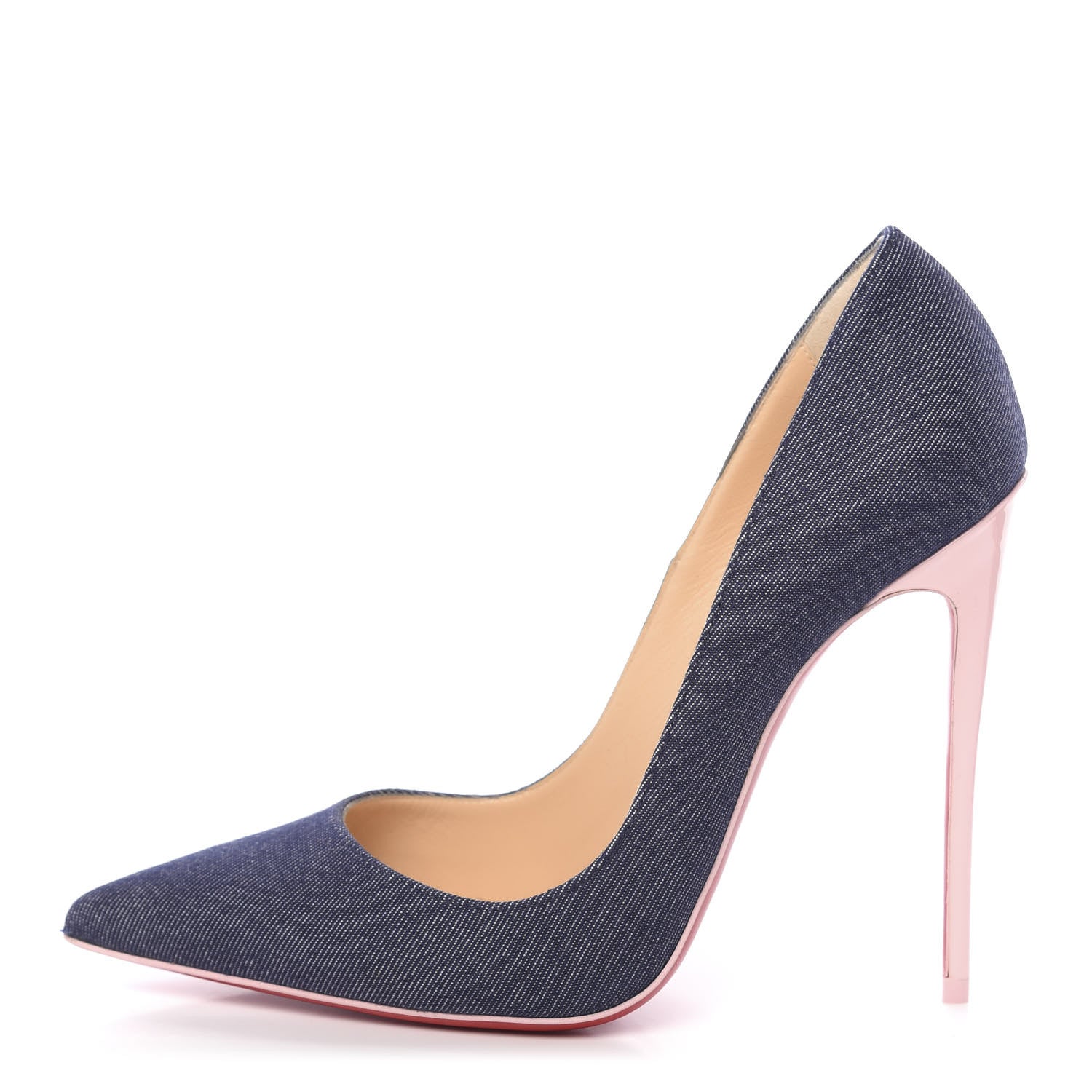 Christian Louboutin Denim Patent So Kate 120 Pumps 38.5 Blue Pompadour 1 of 10