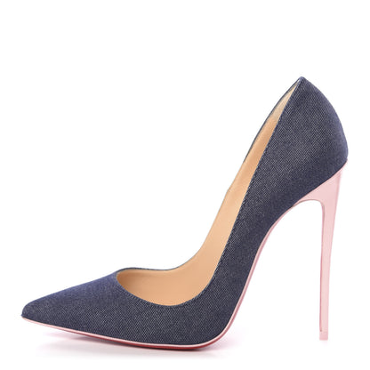 Christian Louboutin Denim Patent So Kate 120 Pumps 38.5 Blue Pompadour 1 of 10