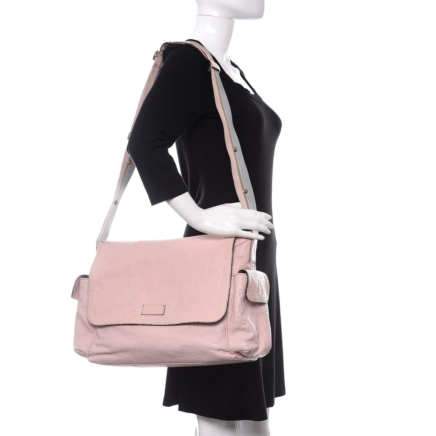 Gucci Guccissima Messenger Diaper Bag Pink 2 of 13