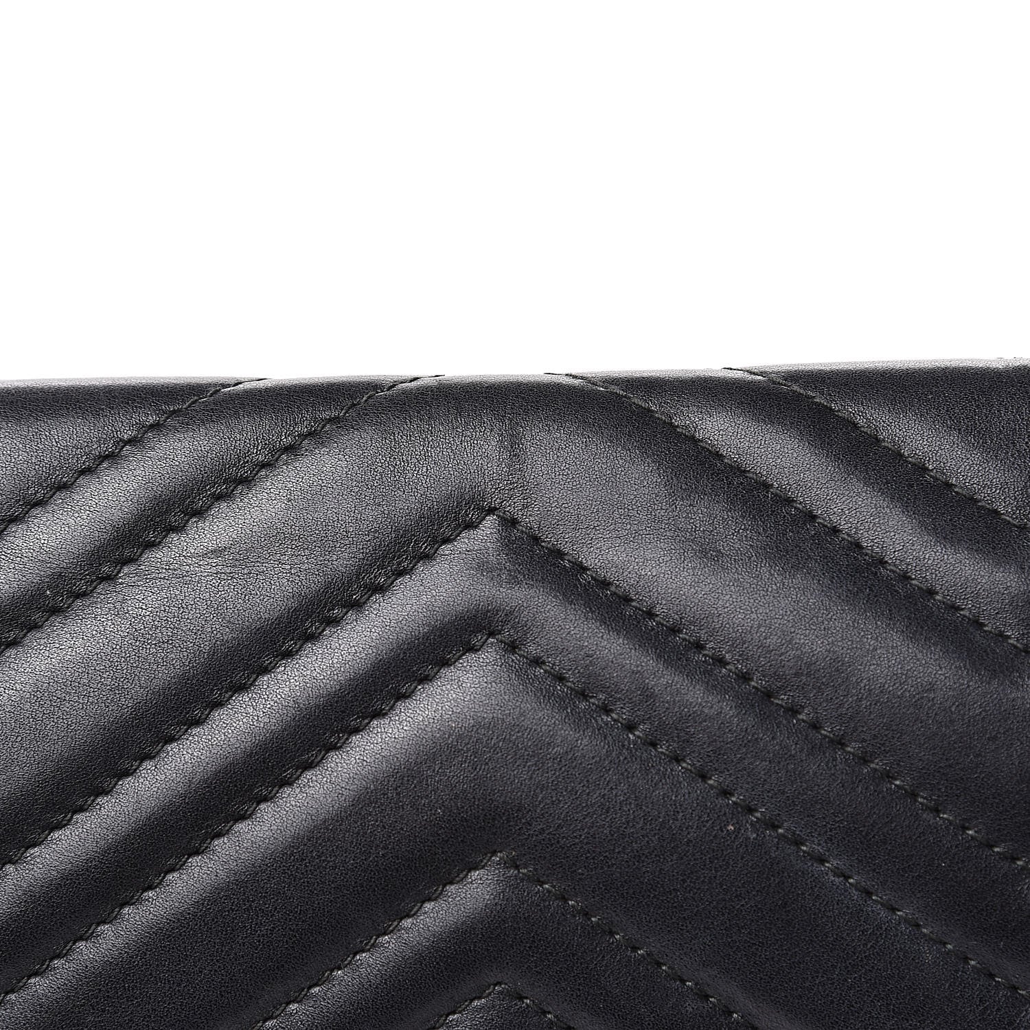 Gucci Calfskin Matelasse Medium GG Marmont Shoulder Bag Black 12 of 20