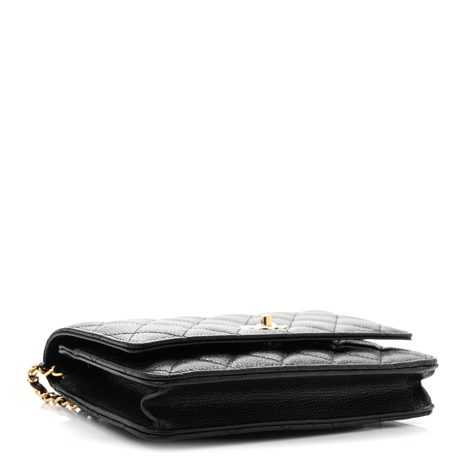 Chanel Caviar Quilted CC Turnlock Wallet On Chain WOC Black 4 of 12