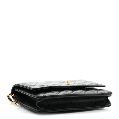 Chanel Caviar Quilted CC Turnlock Wallet On Chain WOC Black 4 of 12