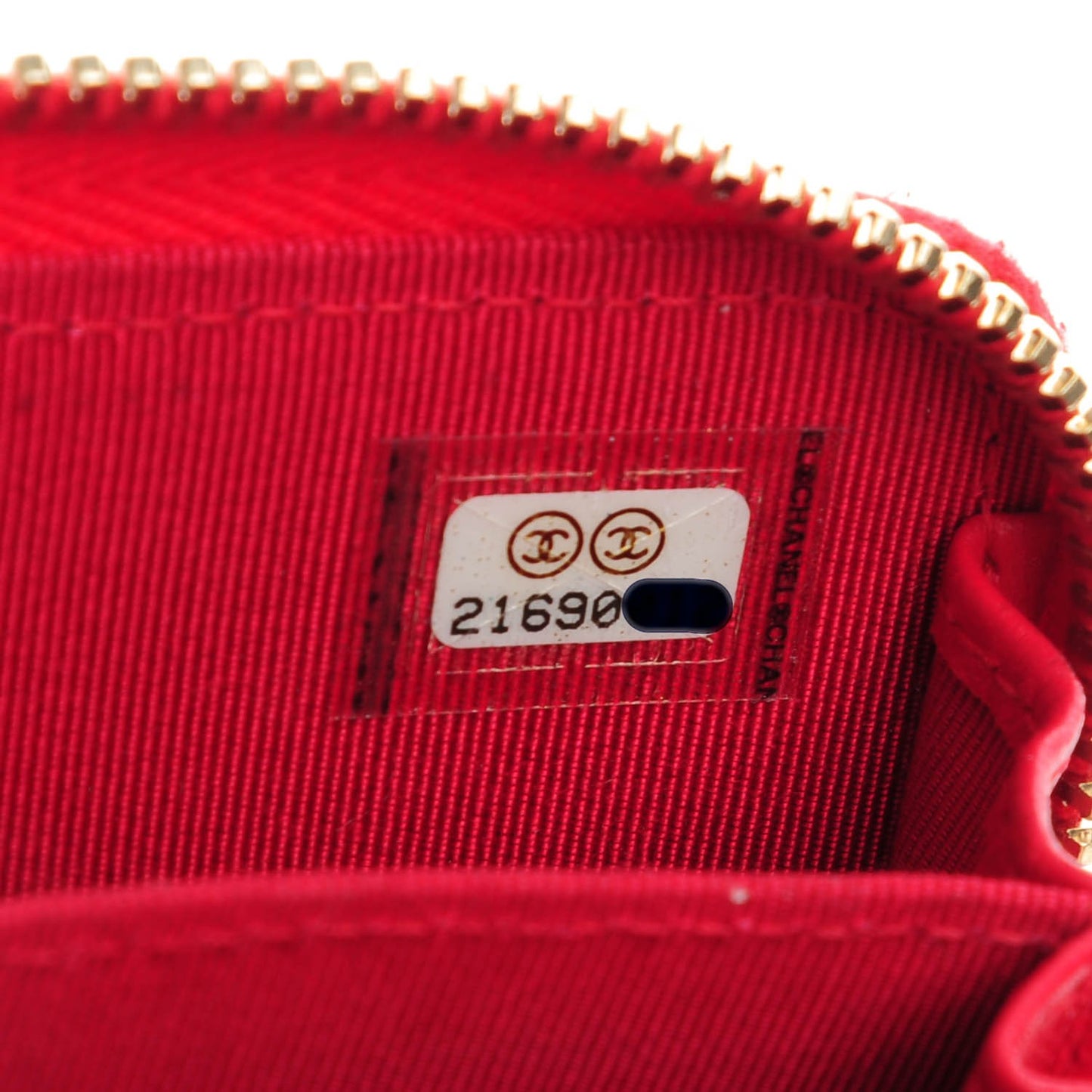 Lambskin Quilted Zip Around Coin Purse Wallet Red