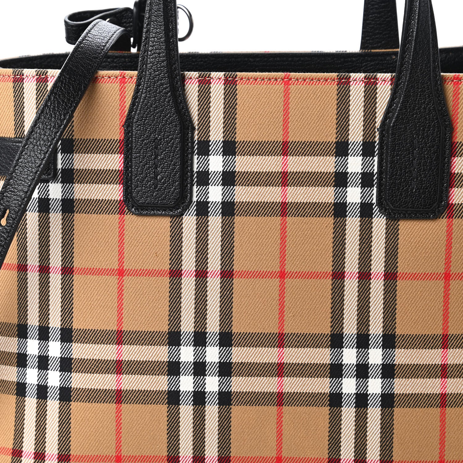 Burberry Goatskin Vintage Check Medium Banner Tote Black 10 of 10