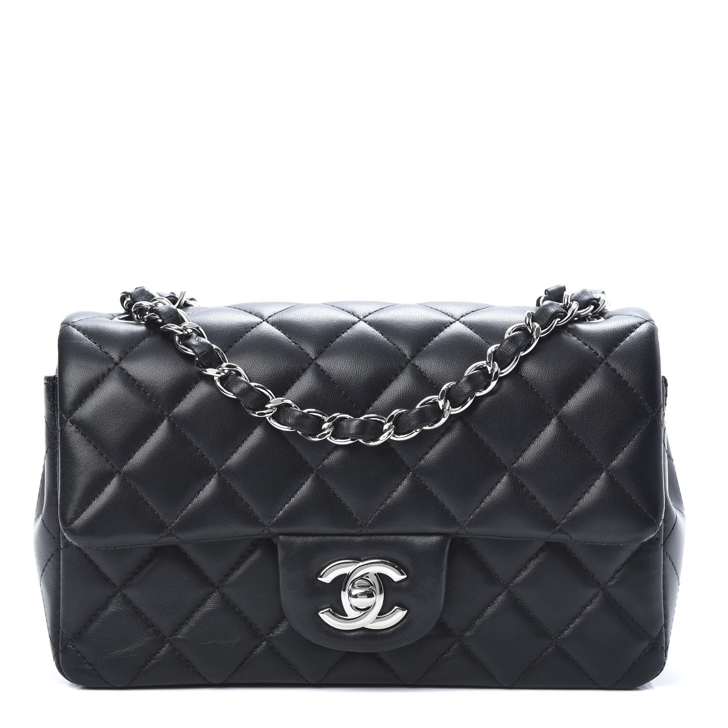 Chanel Lambskin Quilted Mini Rectangular Flap Black 1 of 12