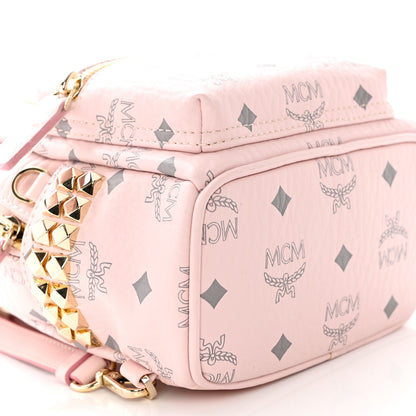 MCM Visetos Side Stud X-Mini Stark Bebe Boo Backpack Soft Pink 8 of 9