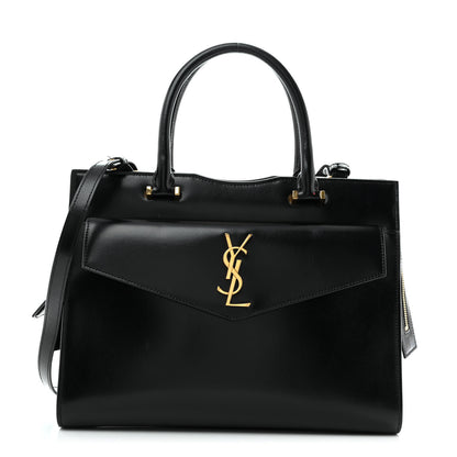 Saint Laurent Shiny Calfskin Medium Uptown Tote Black 1 of 14