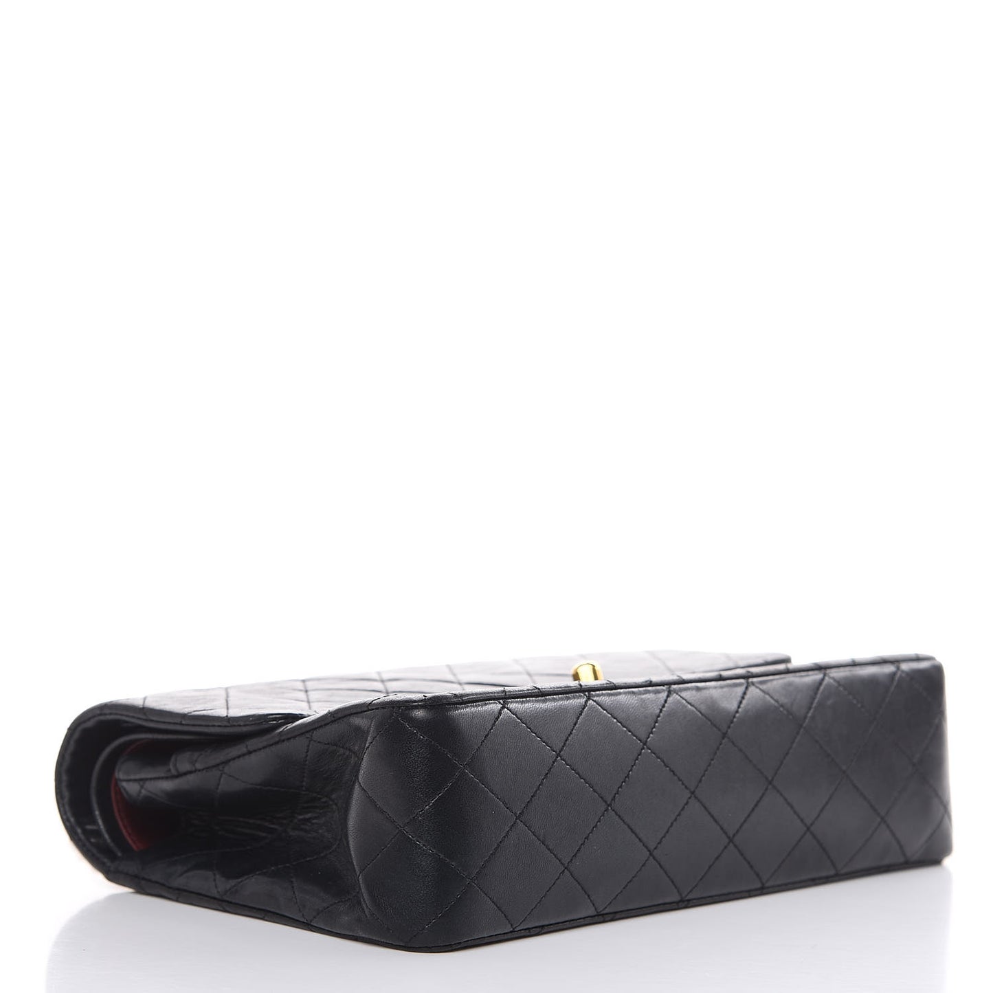 Lambskin Quilted Medium Double Flap Black
