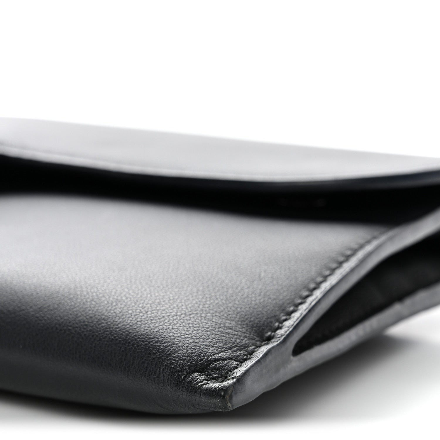 Christian Dior Ultra Matte Calfskin Saddle Chain Wallet Pouch Black 11 of 12