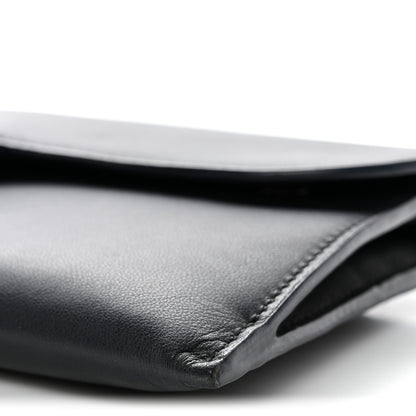 Christian Dior Ultra Matte Calfskin Saddle Chain Wallet Pouch Black 11 of 12