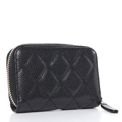Chanel Caviar Quilted Zip Coin Purse Black 3 of 9