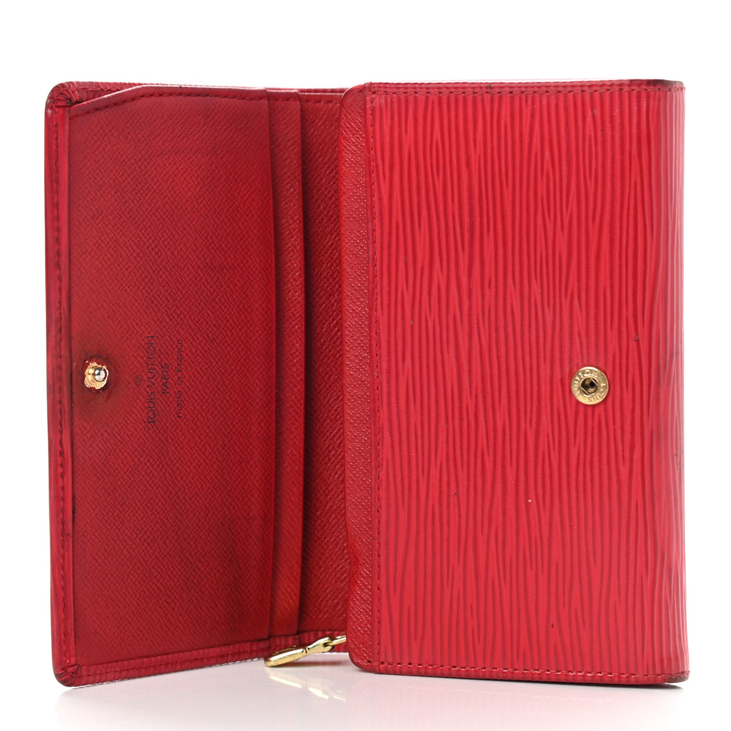 Louis Vuitton Epi Porte-Monnaie Billets Tresor Wallet Castillan Red 9 of 17