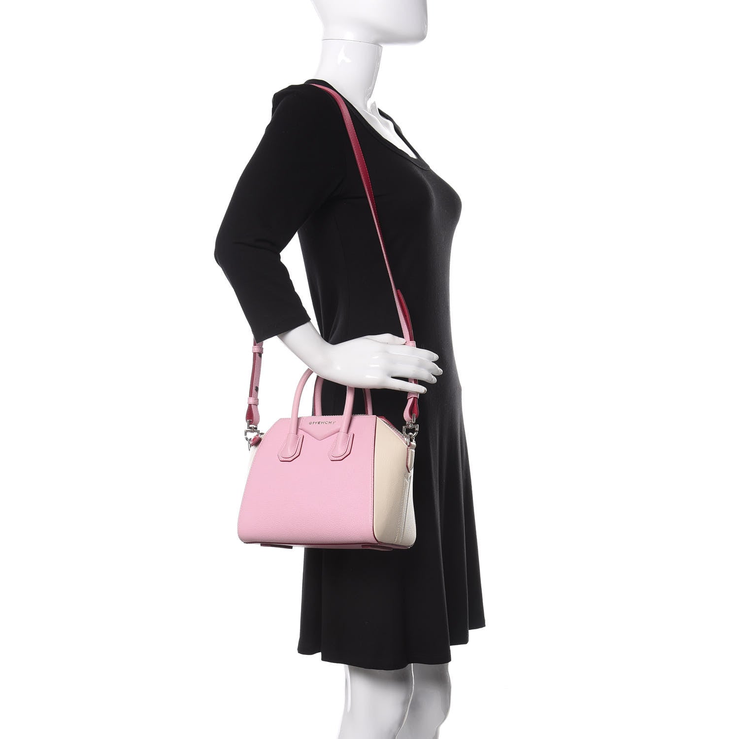 Givenchy Sugar Goatskin Mini Tri-Color Antigona Bright Pink White Fuchsia 2 of 10