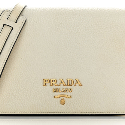 Prada Vitello Daino Crossbody Flap White 9 of 17