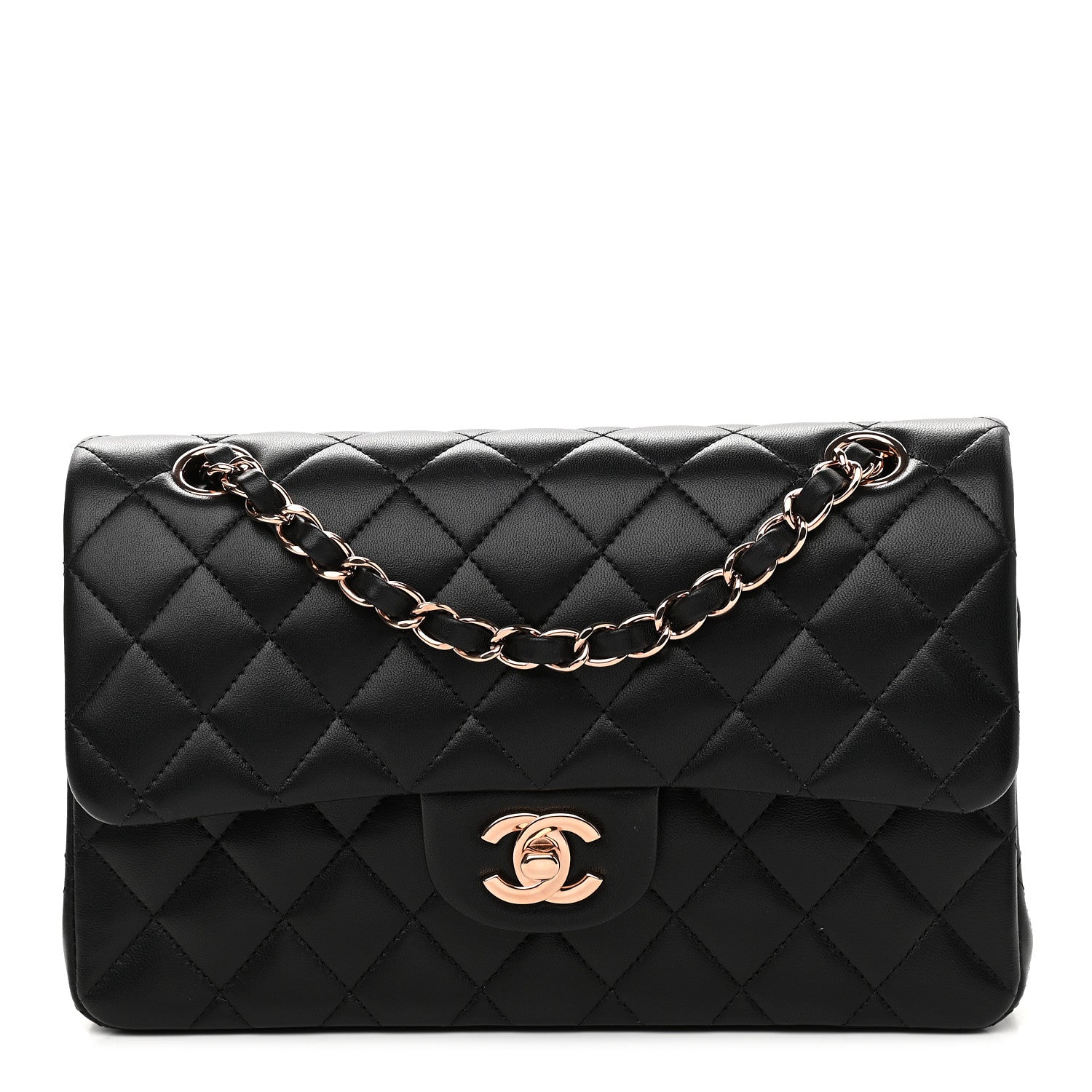 Chanel Lambskin Quilted Small Double Flap Black 1 of 9