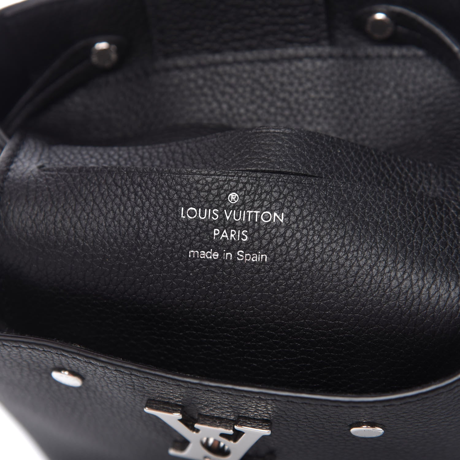 Louis Vuitton Calfskin Nano Lockme Bucket Black 8 of 10