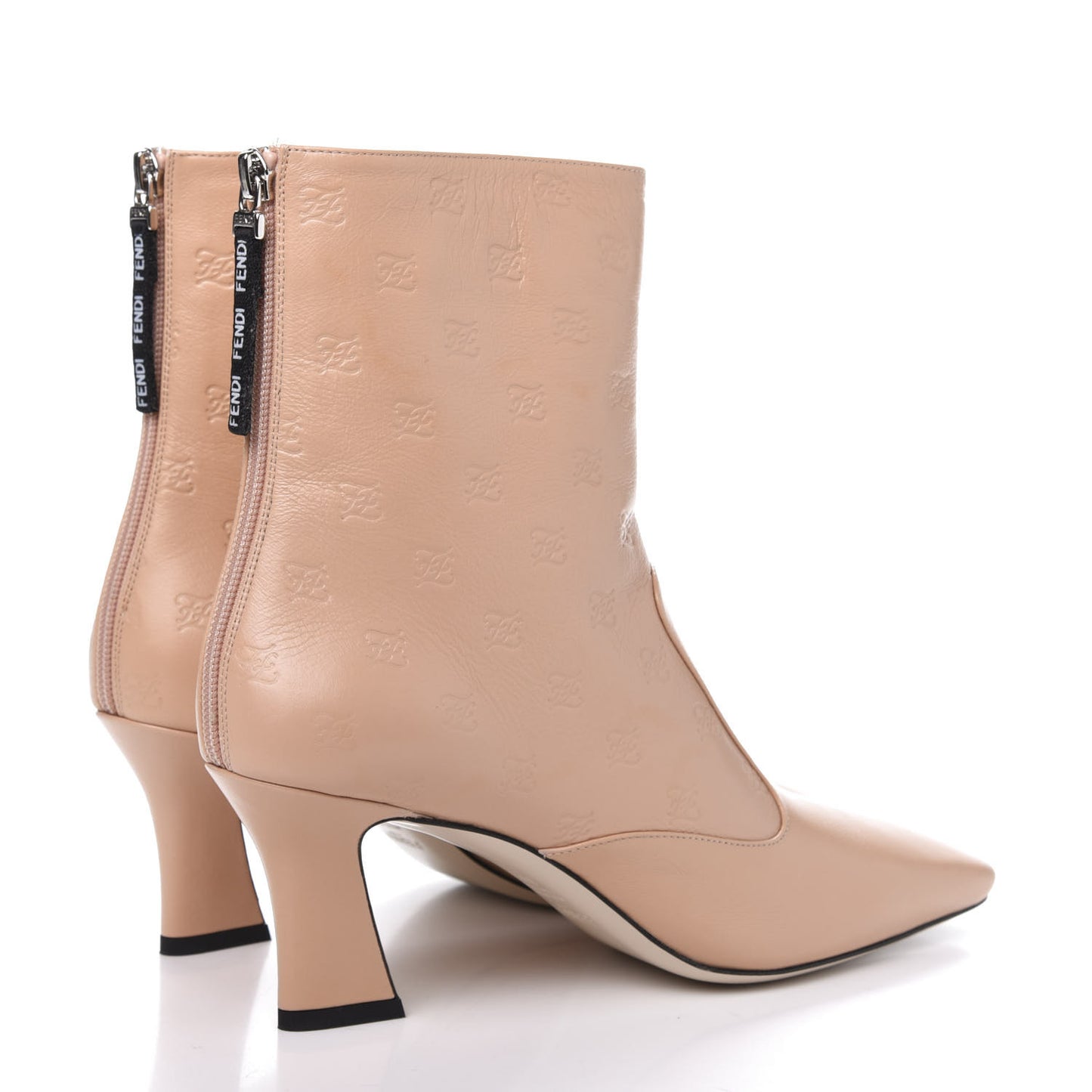 Vitello Karligraphy Embossed FFreedom Ankle Boots 39.5 Pink Burb