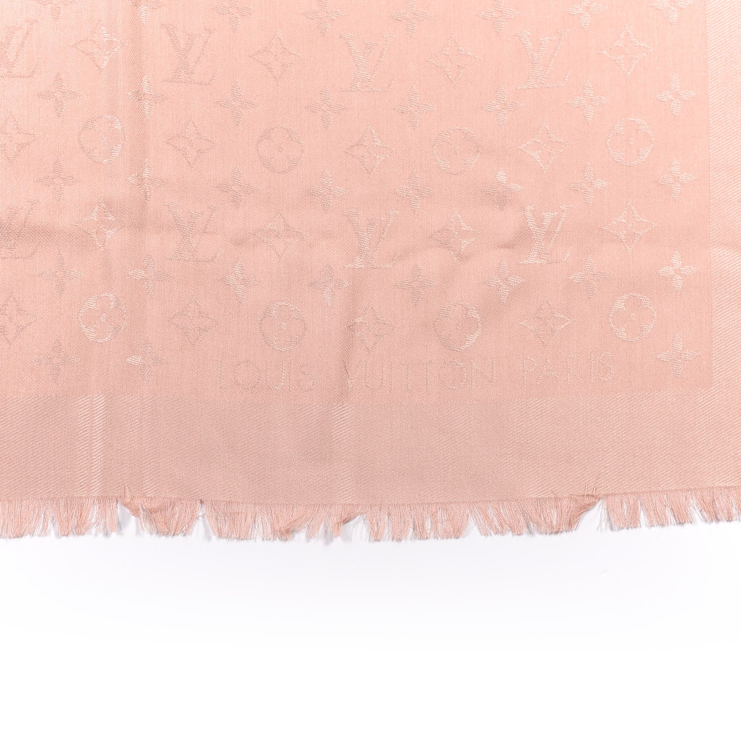 Louis Vuitton Silk Wool Monogram Shawl Natural 2 of 3