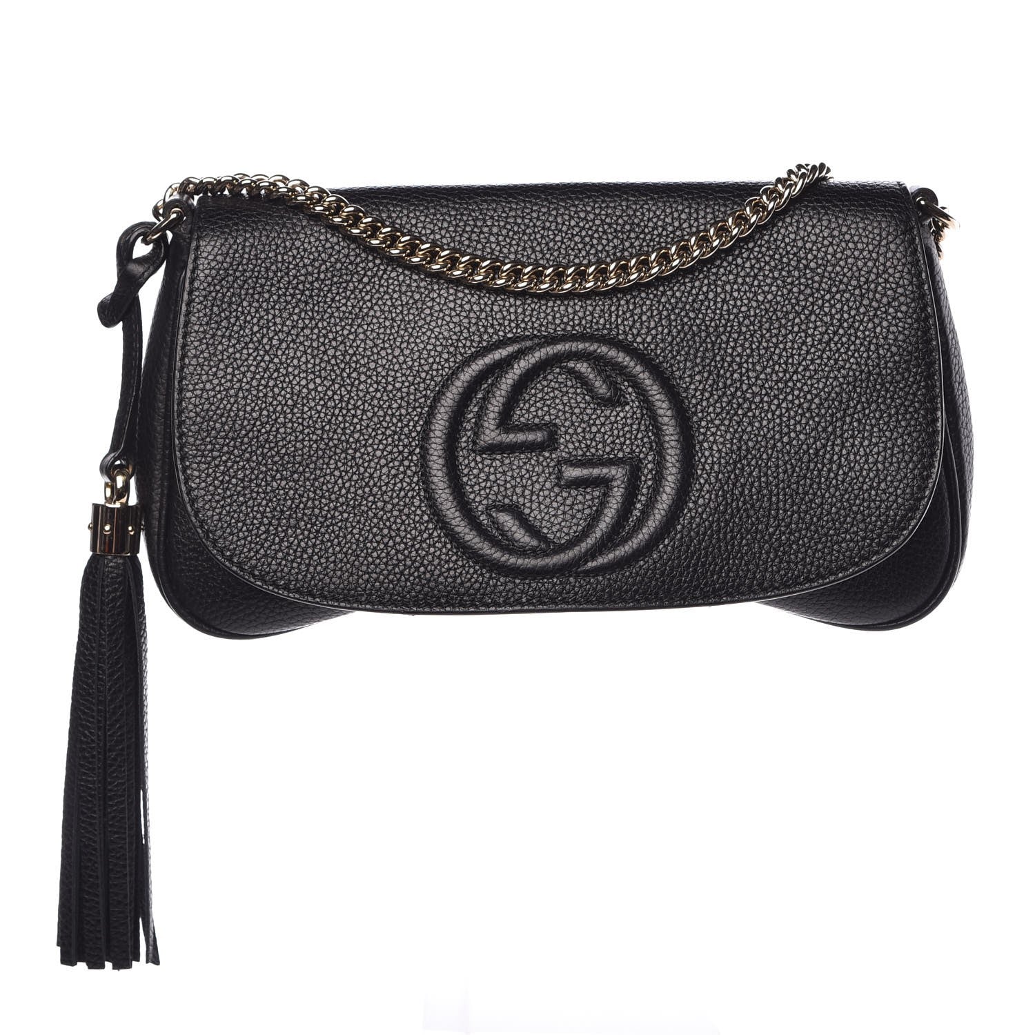 Gucci Pebbled Calfskin Medium Soho Flap Crossbody Black 1 of 10