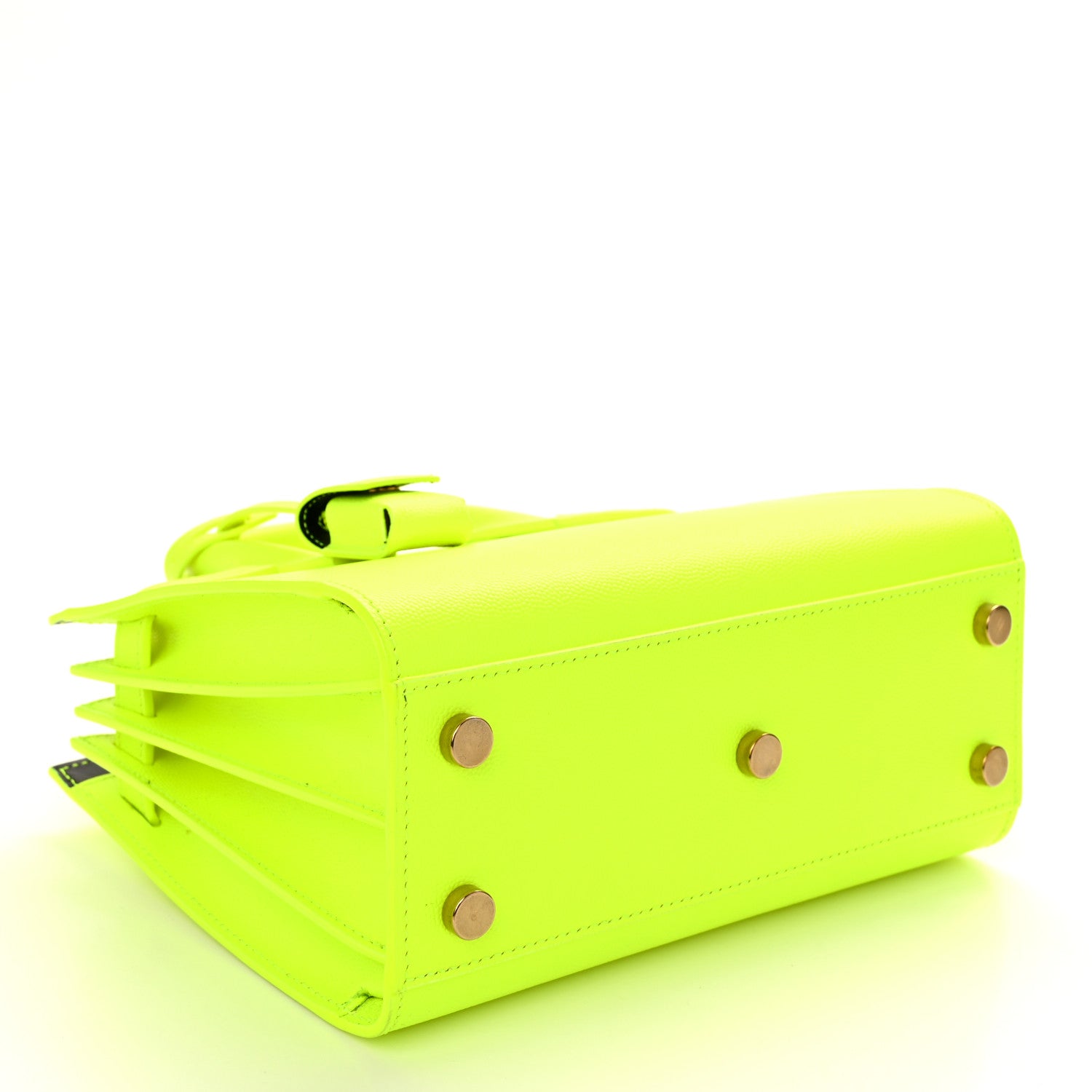 Saint Laurent Calfskin Nano Sac De Jour Neon Yellow 4 of 10
