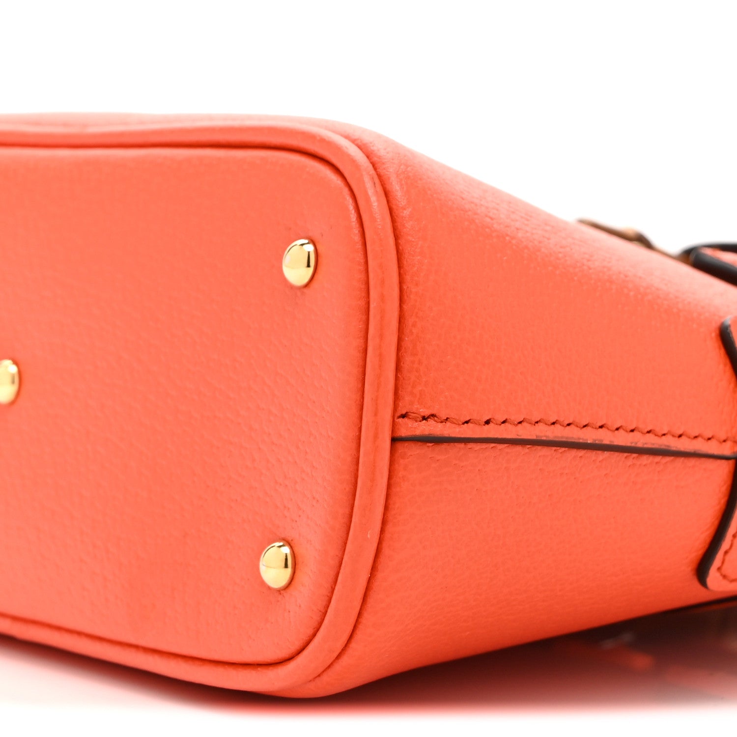 Gucci Textured Dollar Calfskin Mini Diana Dome Tote Bag Deep Orange Spicy Cyclamin 11 of 11