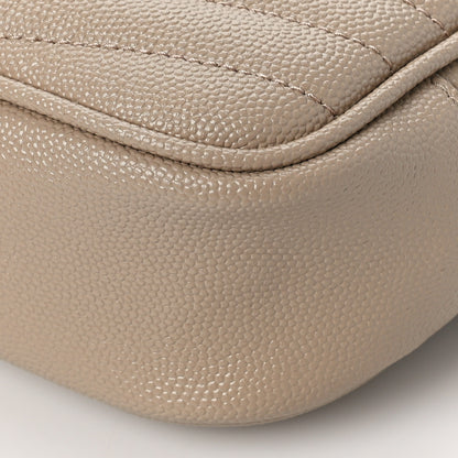 Saint Laurent Grain De Poudre Matelasse Monogram Mini Lou Camera Bag Dark Beige 9 of 10