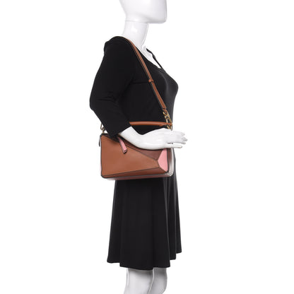 Loewe Calfskin Small Puzzle Bag Tan Medium Pink 2 of 9
