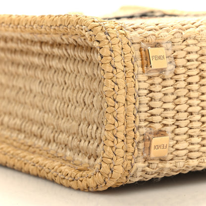 Fendi Paglia Chicco Riso Vitello King Plexiglass Logo Embroidered Mini Sunshine Shopper Alchemy Brandy 9 of 11