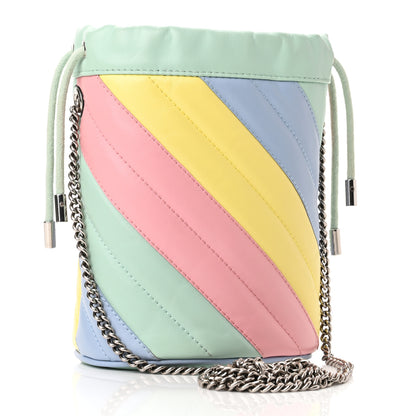 Gucci Calfskin Matelasse Diagonal Mini GG Marmont 2.0 Bucket Bag Pastel Multicolor 3 of 10