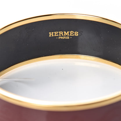 Hermes Enamel Wide Printed Sellier Bracelet 65 Bourgogne 4 of 5