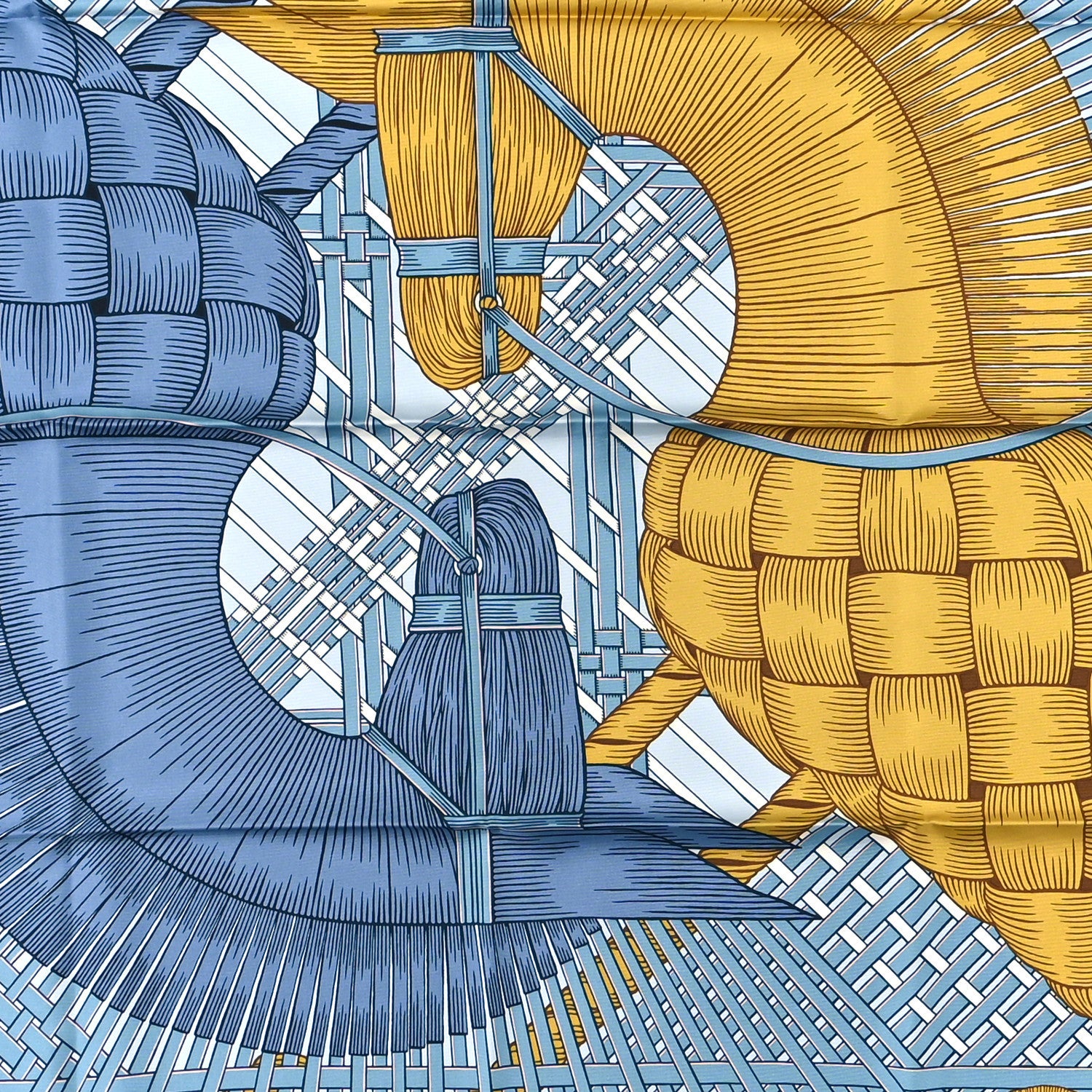 Hermes Silk Masan & Masan Scarf 90 Bleu Ciel Mordore 2 of 3