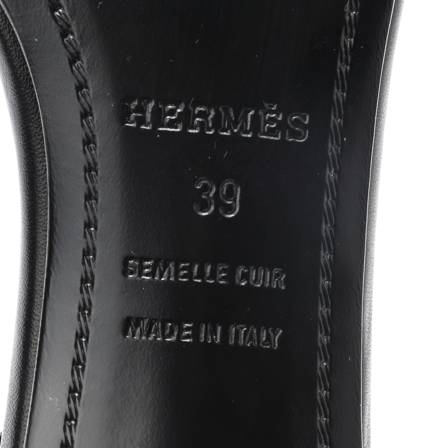 Hermes Calfskin Premiere 70 Slingback Sandals 39 Black 6 of 8